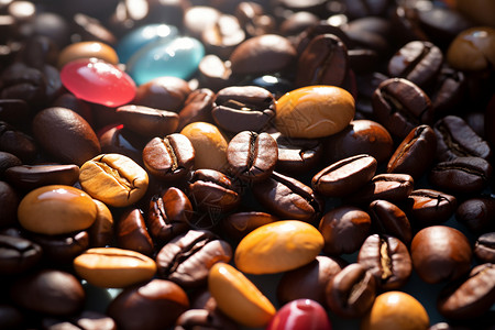 咖啡豆世界背景图片
