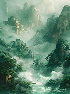 山水幽静背景背景图片