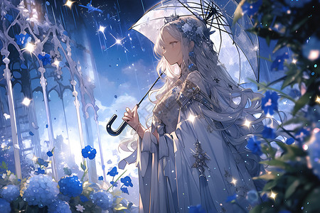 梦幻的花园皇后插图背景图片