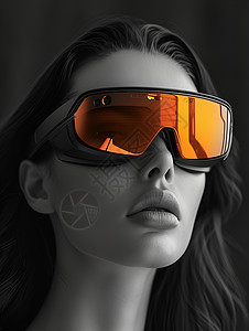 佩戴VR智能眼镜的女子背景图片