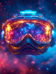 星辰奇幻的高科技VR智能眼镜背景图片