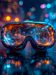 创新技术的虚拟现实眼镜背景图片