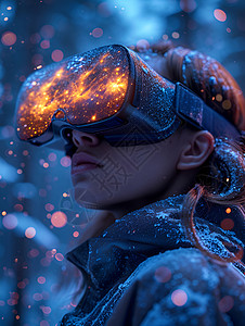 高科技的虚拟现实眼镜背景图片