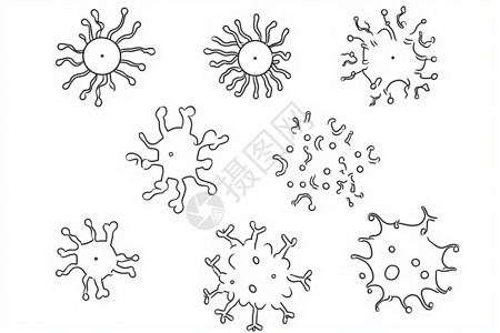 细胞研究抽象病毒细菌细胞艺术插图插画