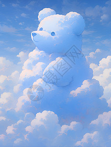 蓬松蓝色大熊玩偶背景图片