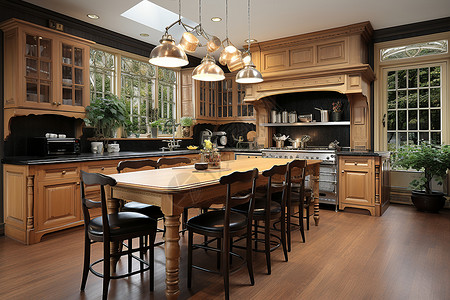 家中厨房的精致设计背景图片