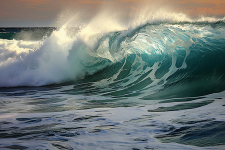 海面波涛汹涌的海浪背景图片