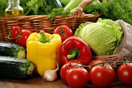 拉篮健康的蔬菜篮背景