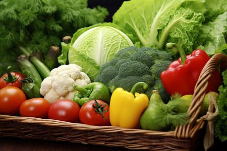 新鲜蔬菜的丰收背景图片