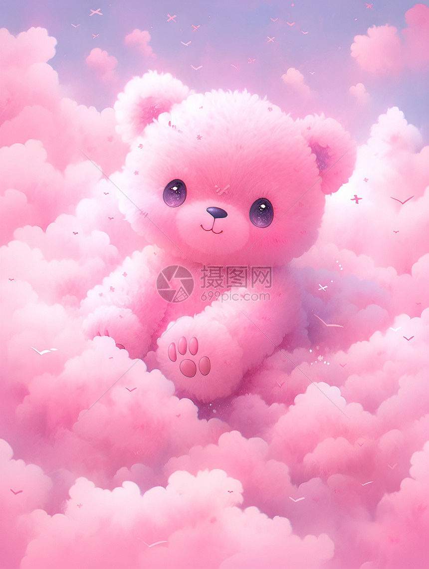 粉色绒毛云朵图片