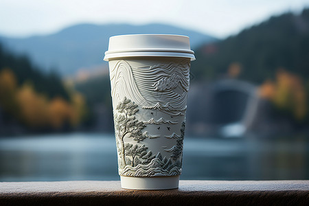 咖啡杯的设计图背景图片