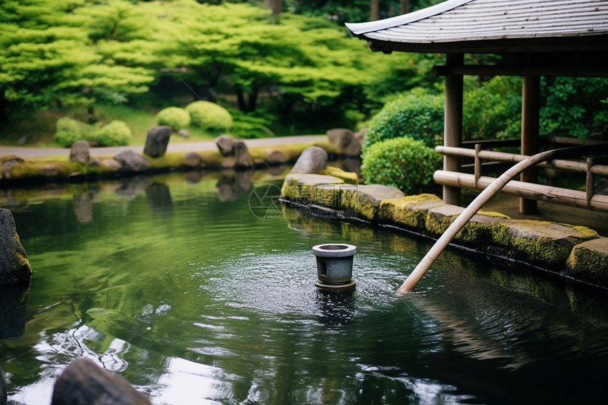 一池幽静水塘图片