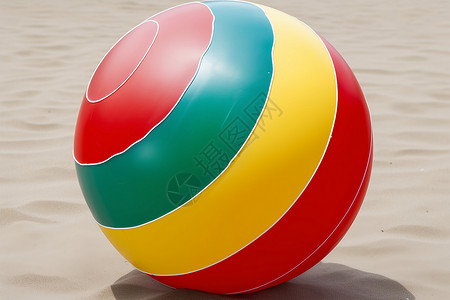 彩色圆形夏日沙滩彩色球（生活方式）背景