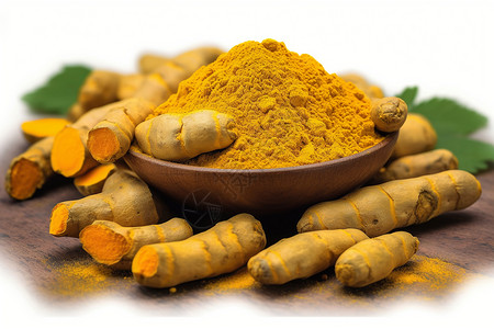 印度香料香醇的印度黄姜背景