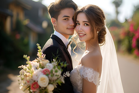 新郎和新娘背景图片
