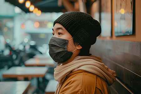 防护病毒的年轻男子背景图片