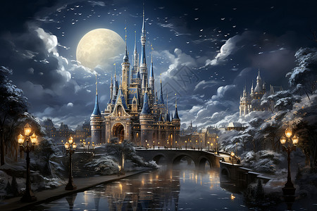 冰雪奇缘的梦幻城堡高清图片