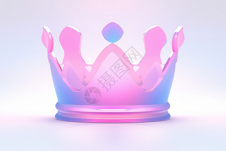 3D镭射风格的皇冠图标背景图片