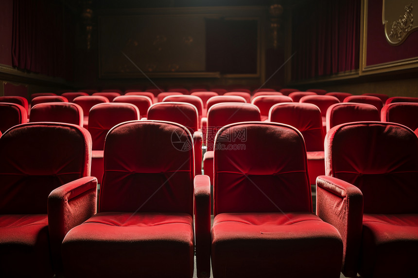 红色椅子的剧场图片