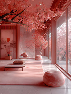 粉色的室内装饰背景图片