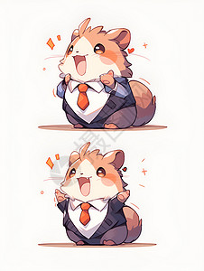 戴着领带的可爱老鼠高清图片