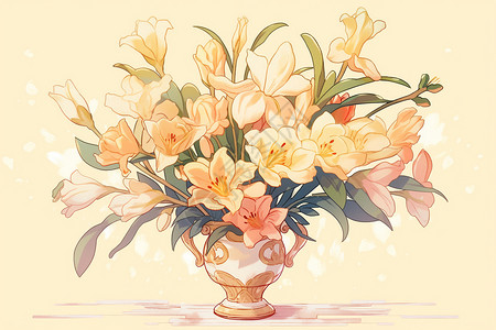 花瓶中的鲜花背景图片
