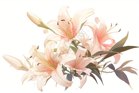 清雅的百合花背景图片