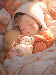 宝宝的幸福沉睡背景图片