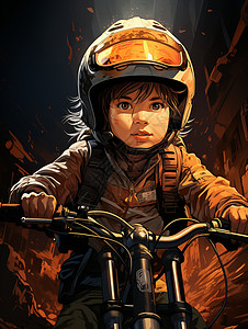 骑车自行车的男孩背景图片