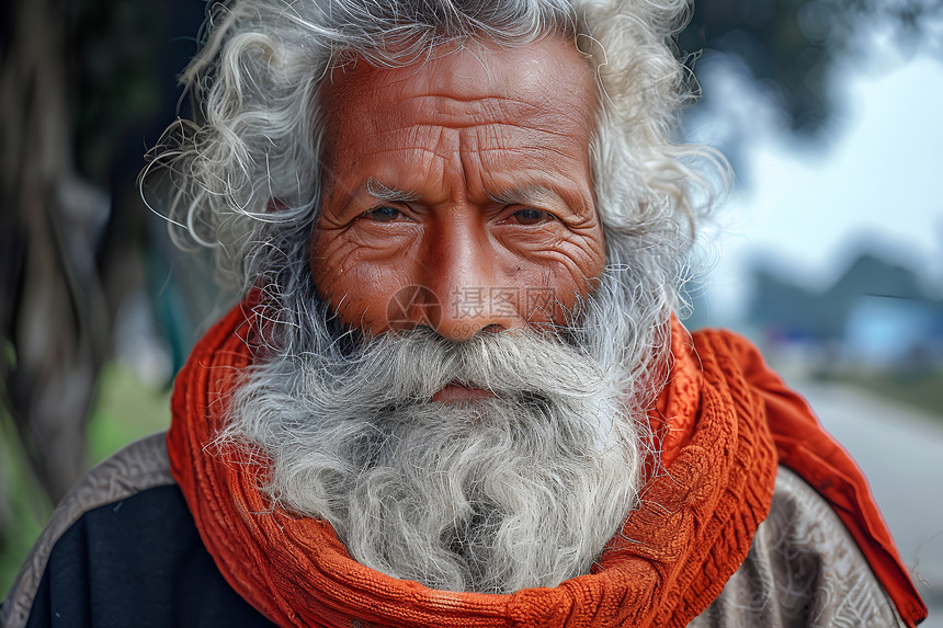 老年人的胡子图片