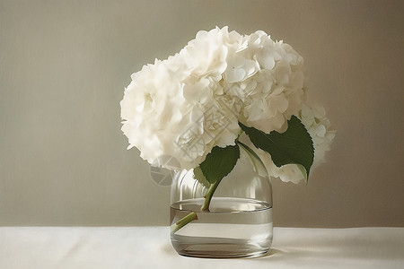 花瓶中清新简约的花朵背景图片