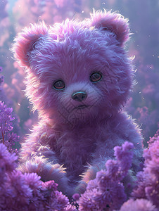 紫色小熊仙境背景图片