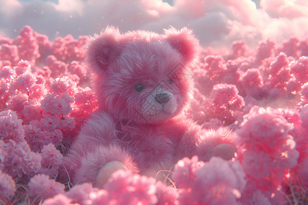 粉红绒毛熊背景图片
