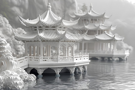精心设计的中国亭台高清图片