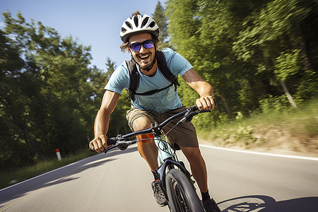 骑自行车的男人背景图片