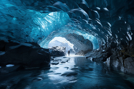 冰川洞穴背景图片
