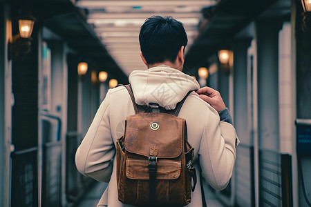 火车站的男人背景图片