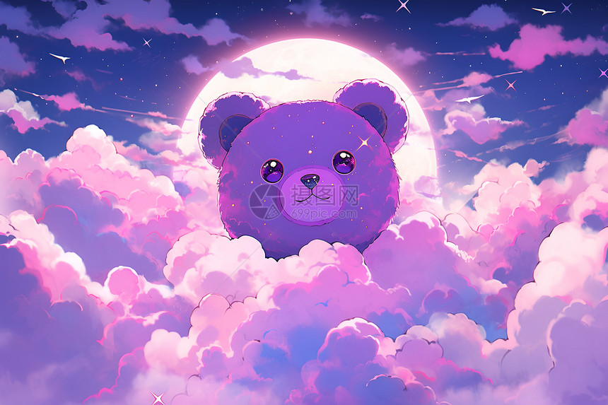 紫色的泰迪熊图片