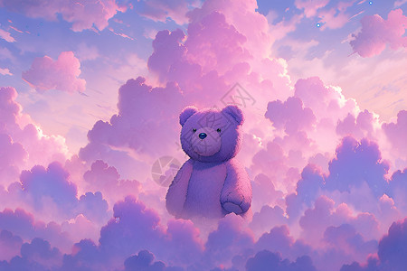紫色熊公仔背景图片