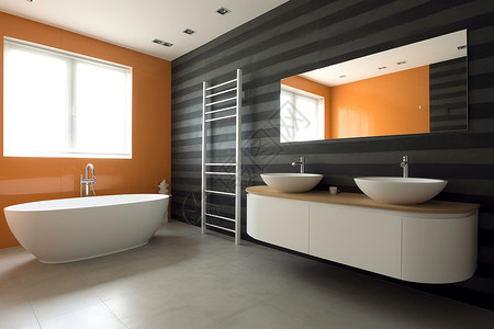 豪华装修的现代家居浴室背景图片