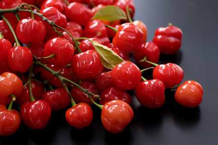 酸甜可口的红樱桃背景图片