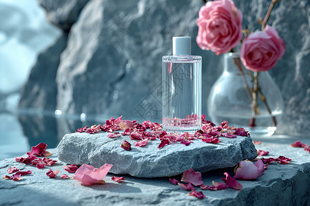 芳香四溢的玫瑰香护肤水高清图片