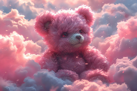 梦幻中的粉云熊背景图片