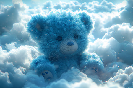 云中活现的泰迪熊背景图片