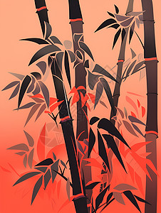 古风意境的竹海背景插图背景图片