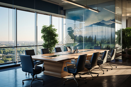 办公室桌椅室内的商务会议室背景