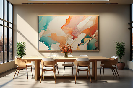 室内简约的餐厅设计背景图片