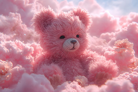 粉色的小熊背景图片