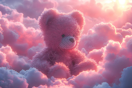 云端的小熊背景图片