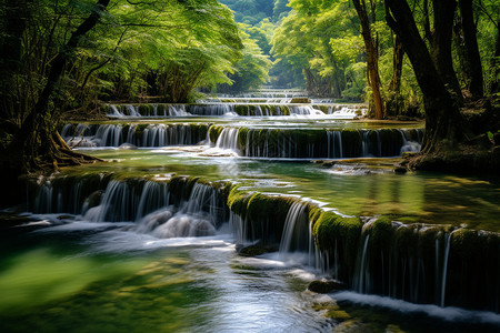 高山流水背景图片